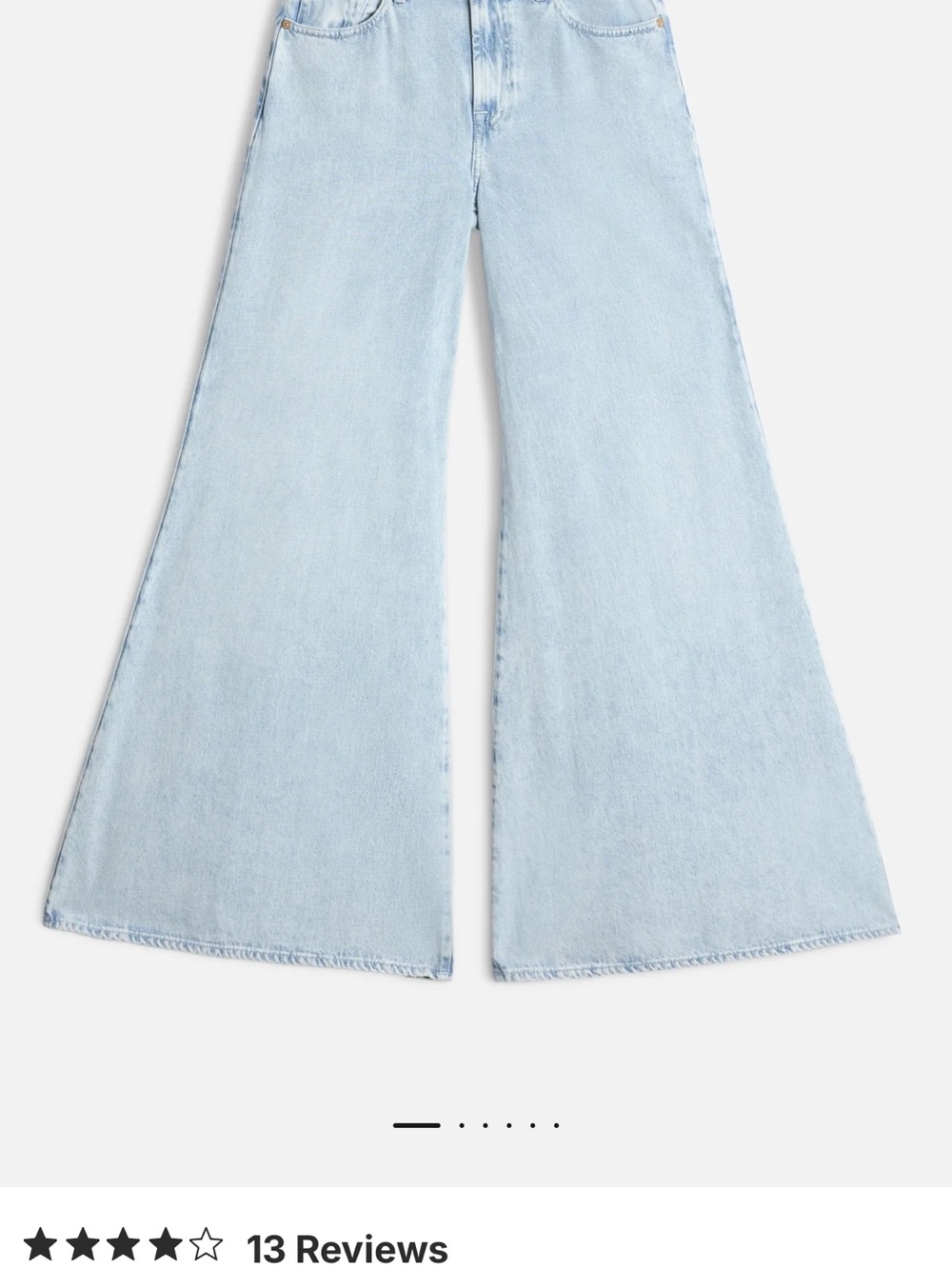 7 For All Mankind Light Blue Wide Leg Flare Jeans